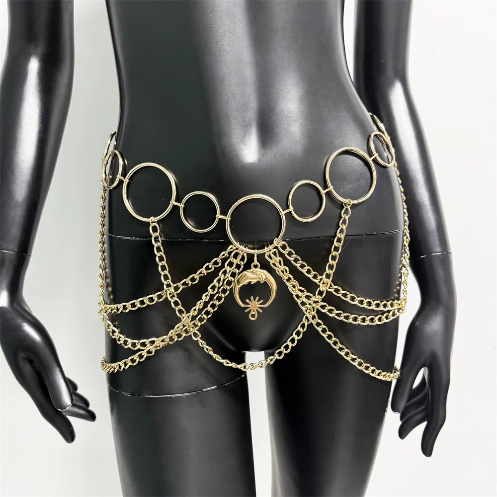 Women Vintage Bling Metal Waist Chain for Dress Bikini Swimwear Cover Up Trendy Y2K Festival Accessory Bohemian Streetwear