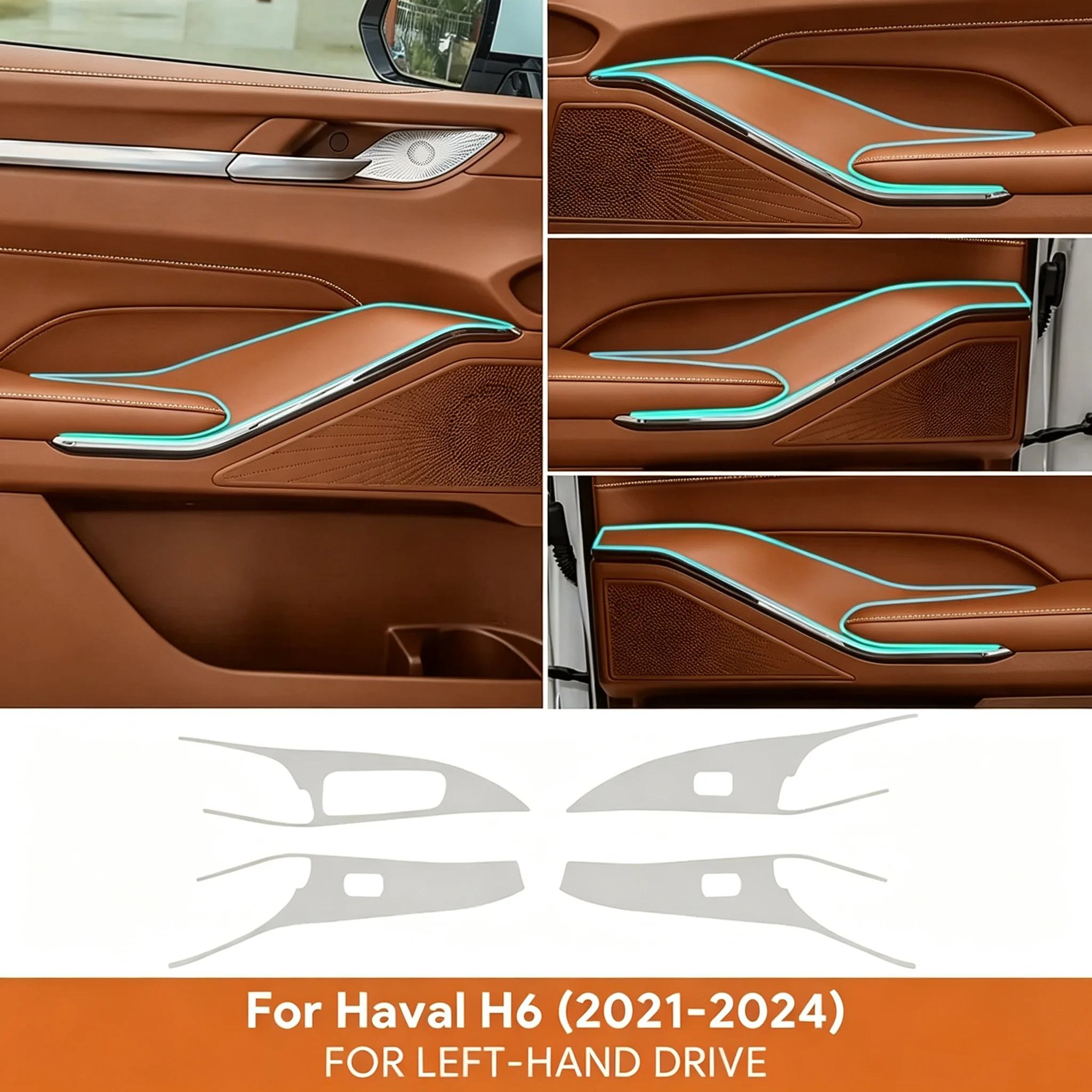 Für Haval H6 3. Generation 2021-2024 Transparente TPU-Schutzfolie für den Innenraum, Getriebepanel und Armaturenbrett, PPF Anti-Kratz-Folie – Detail 2