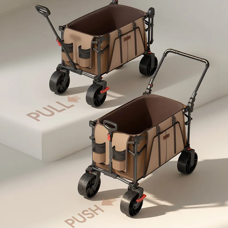 Camping cart, reclining, outdoor folding push-pull integrated, awning, baby walking trailer