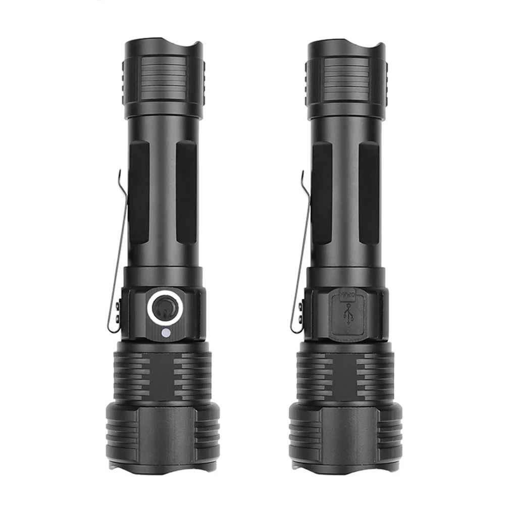 

Multifunctional LED Flashlight Ultra Bright Adjustable 5 Modes Torch Camping Hunting Rechargeable Aluminum