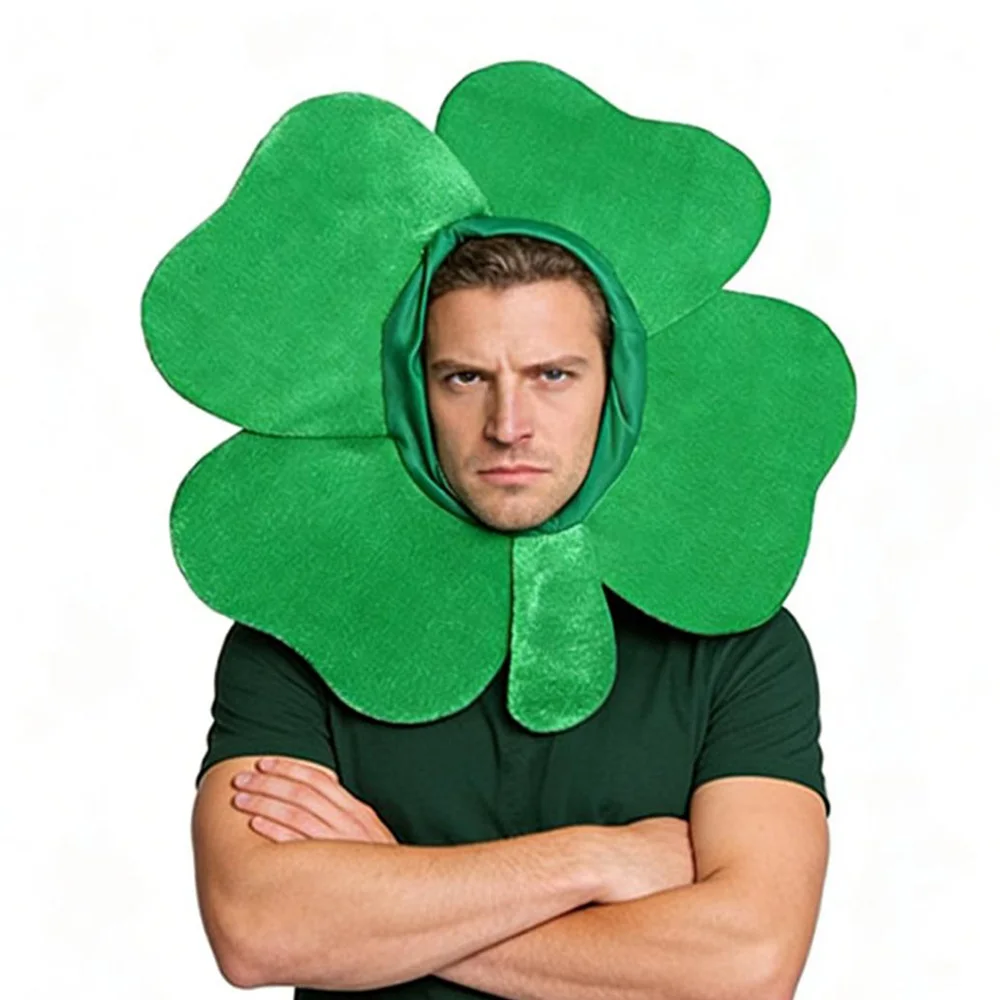 Irlanda dia de são patrício chapéu superior cosplay festival irlandês trevo de quatro folhas verde headpiece engraçado carnaval festa traje adereços