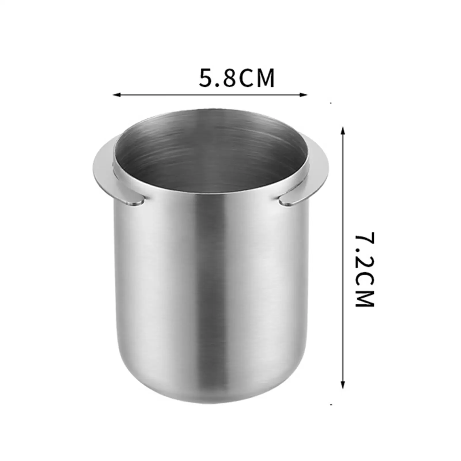 Espresso Coffee Dosing Cup Stainless Steel Powder Receiver 58mm Portafilter Mug for Cafes Restaurants Baristas