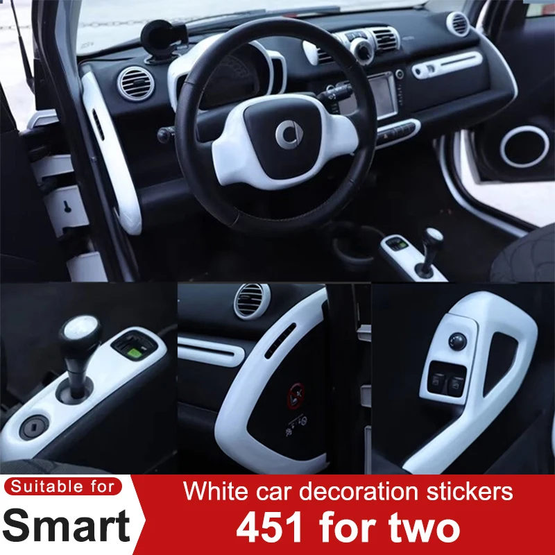 Per Smart Brabus 451 Fortwo Volante per auto Porta Bracciolo Presa d\'aria Decorazione Adesivi Accessori per la modifica degli interni dell\'auto