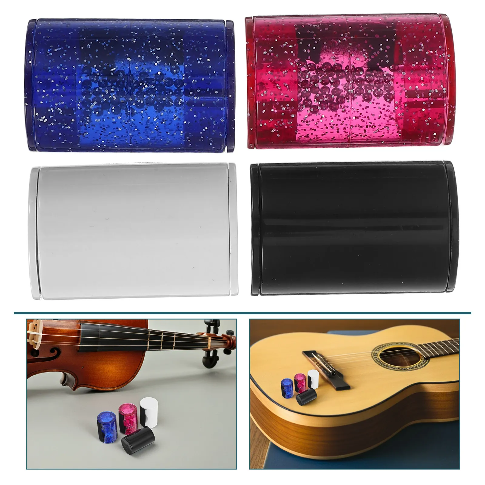4Pcs Finger Shaker Sand Shaker Ergonomic Ring for Ukulele Guitar Mandolin Banjo Percussion Rhythm Tool Finger Instrument