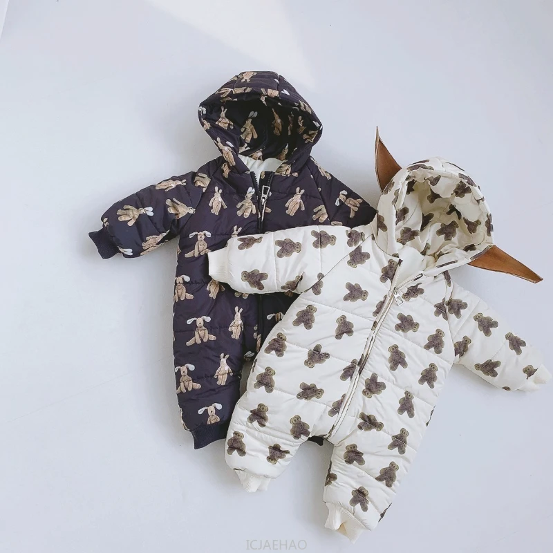 

2025 Children Korean Style Clothes Baby Cotton Padded Jumpsuit Winter Outfits Infant Snowsuit Boys and Girls Warm Coat Costumes
