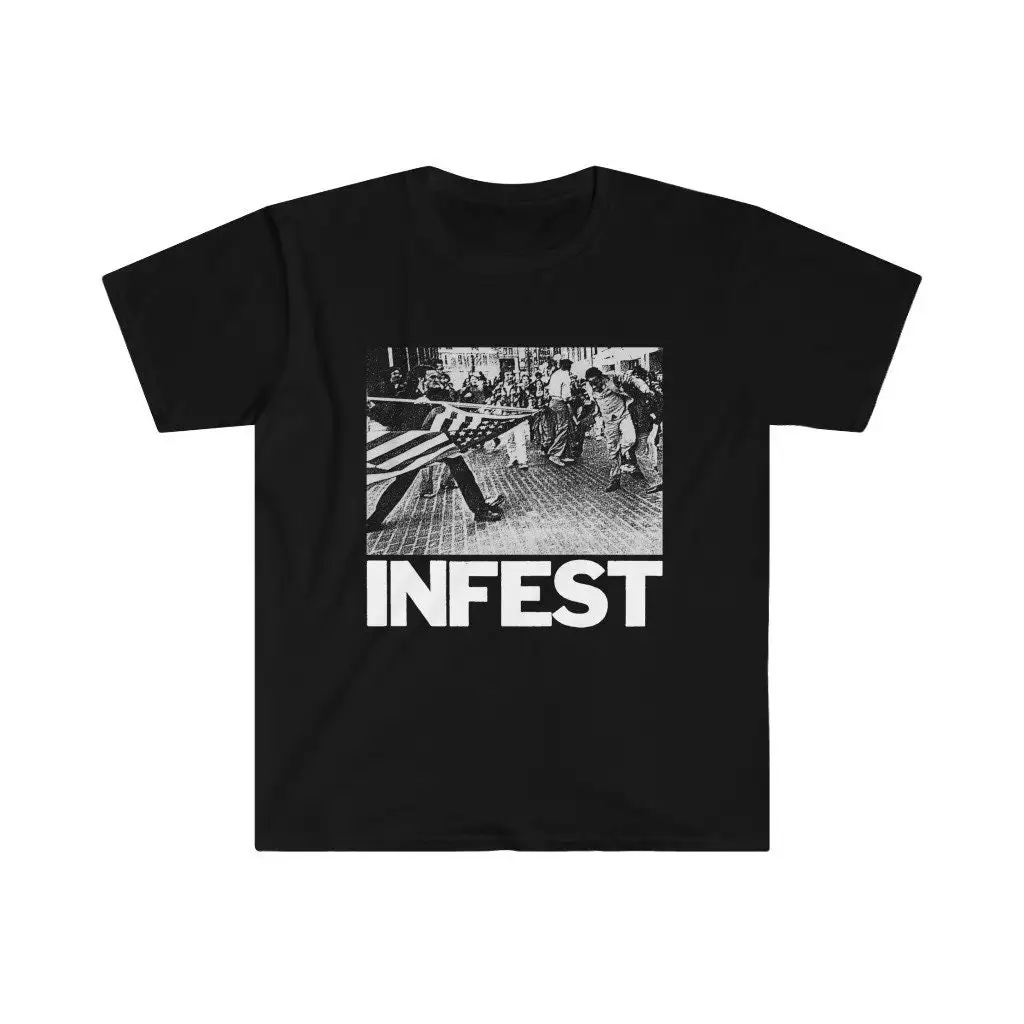 Infest T Shirt Old school Hardcore 9 colorways softstyle cotton