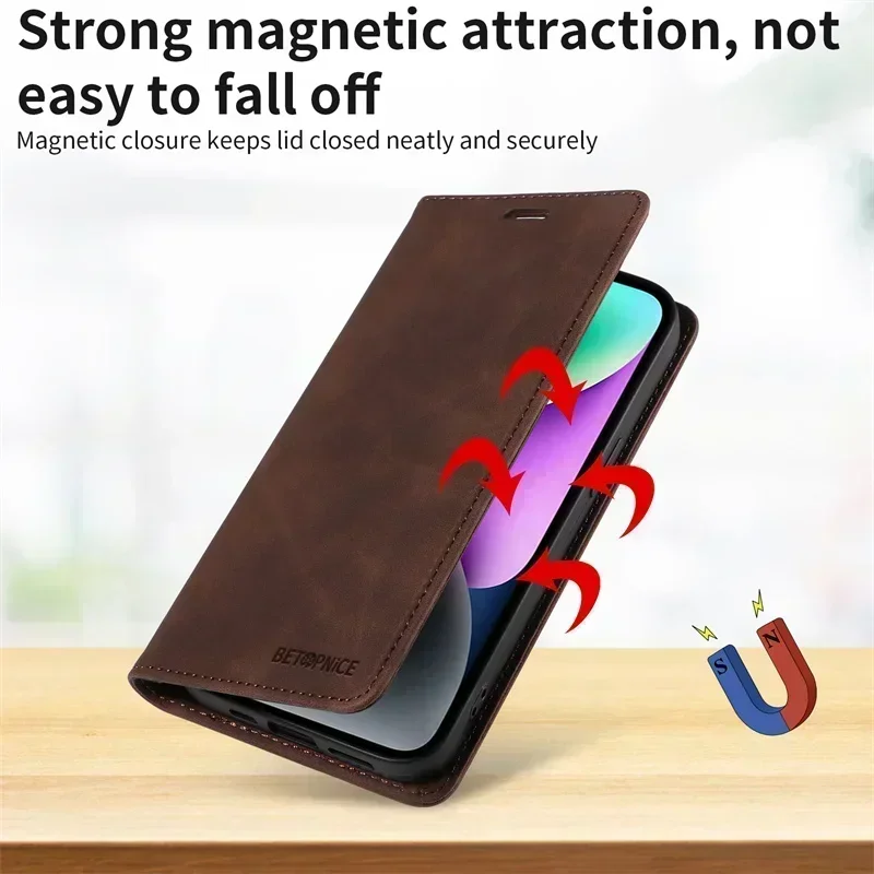 Funda tipo billetera de cuero magnética Mi15Pro para Xiaomi 15 Pro, Funda para teléfono, Funda protectora con bolsillo para tarjetas para Xiaomi Mi 15Pro