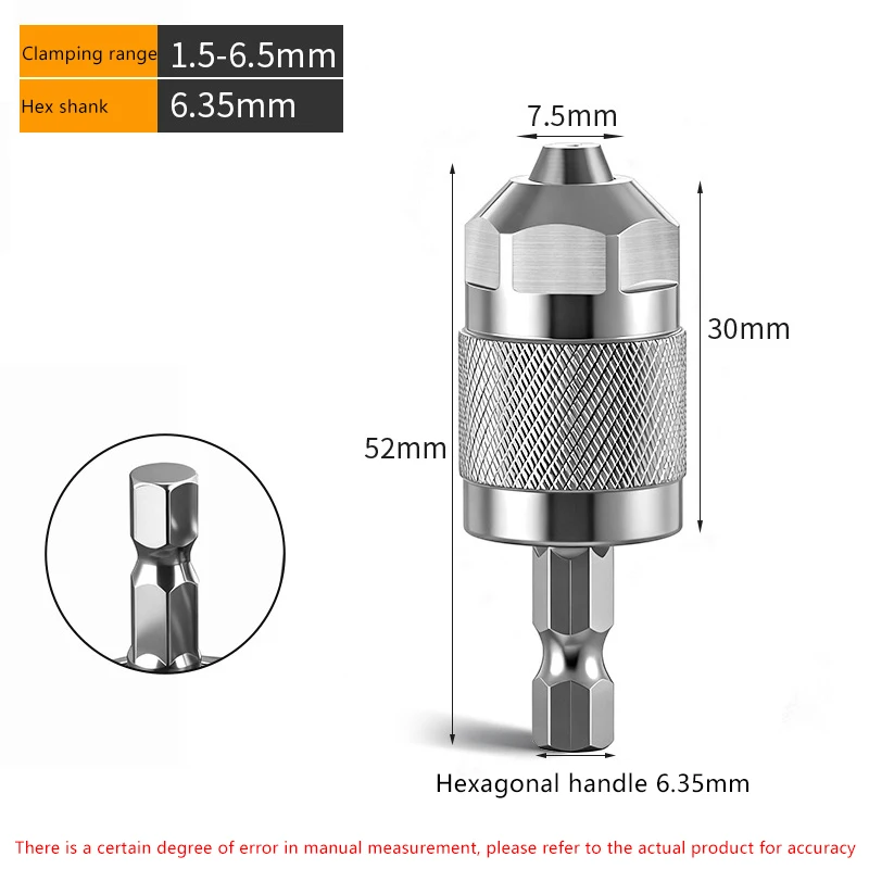1Pc Quick-Change Hex Shank Screwdriver Chuck Adapter - Drill Bit Collet Converter, Extension for Electric Drills & Grinders