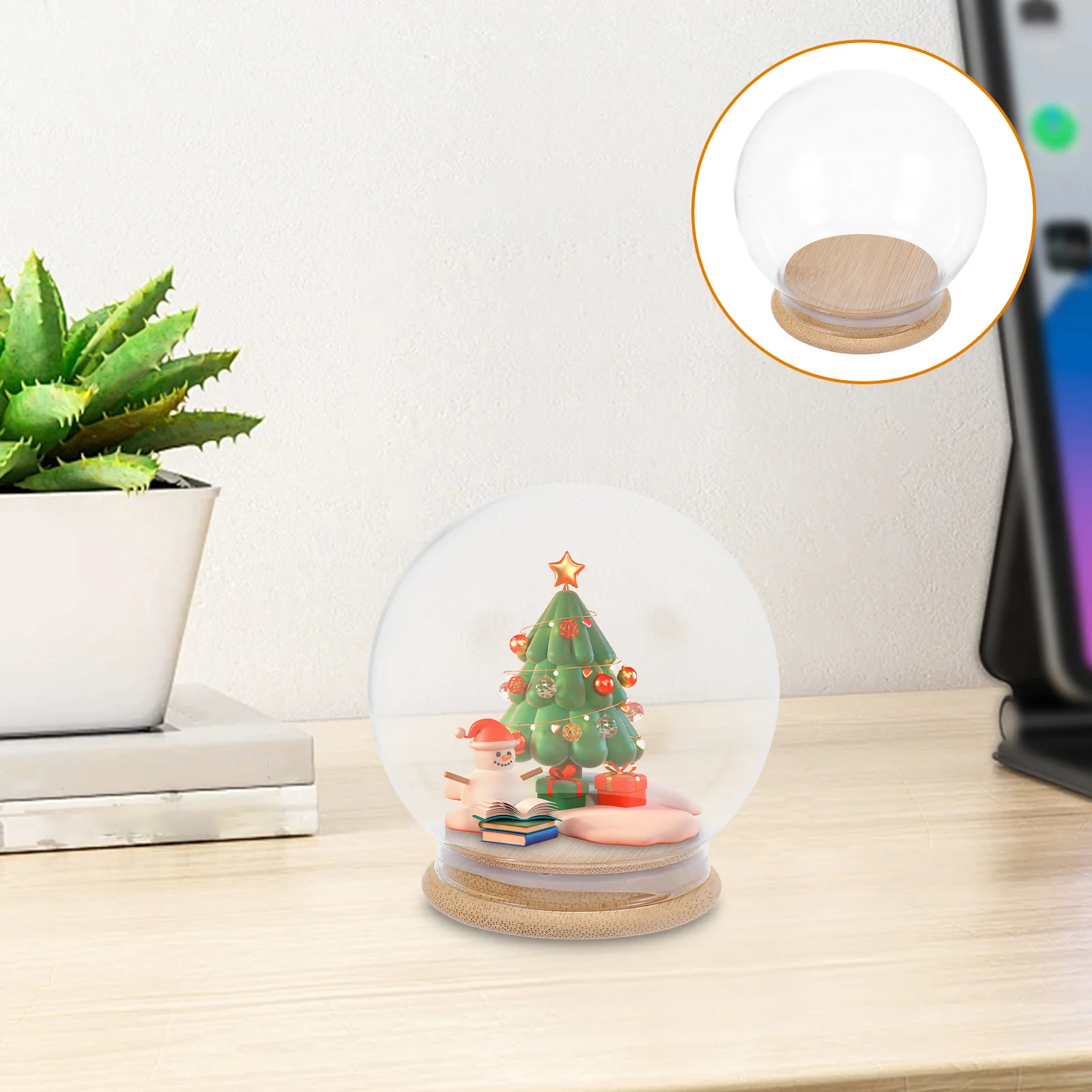 

Clear Glass Dome with Sturdy Base 10Cm X 85Cm Ideal for DIY Snow Globe Terrarium Fairy Light Decoration Cloche Display Home