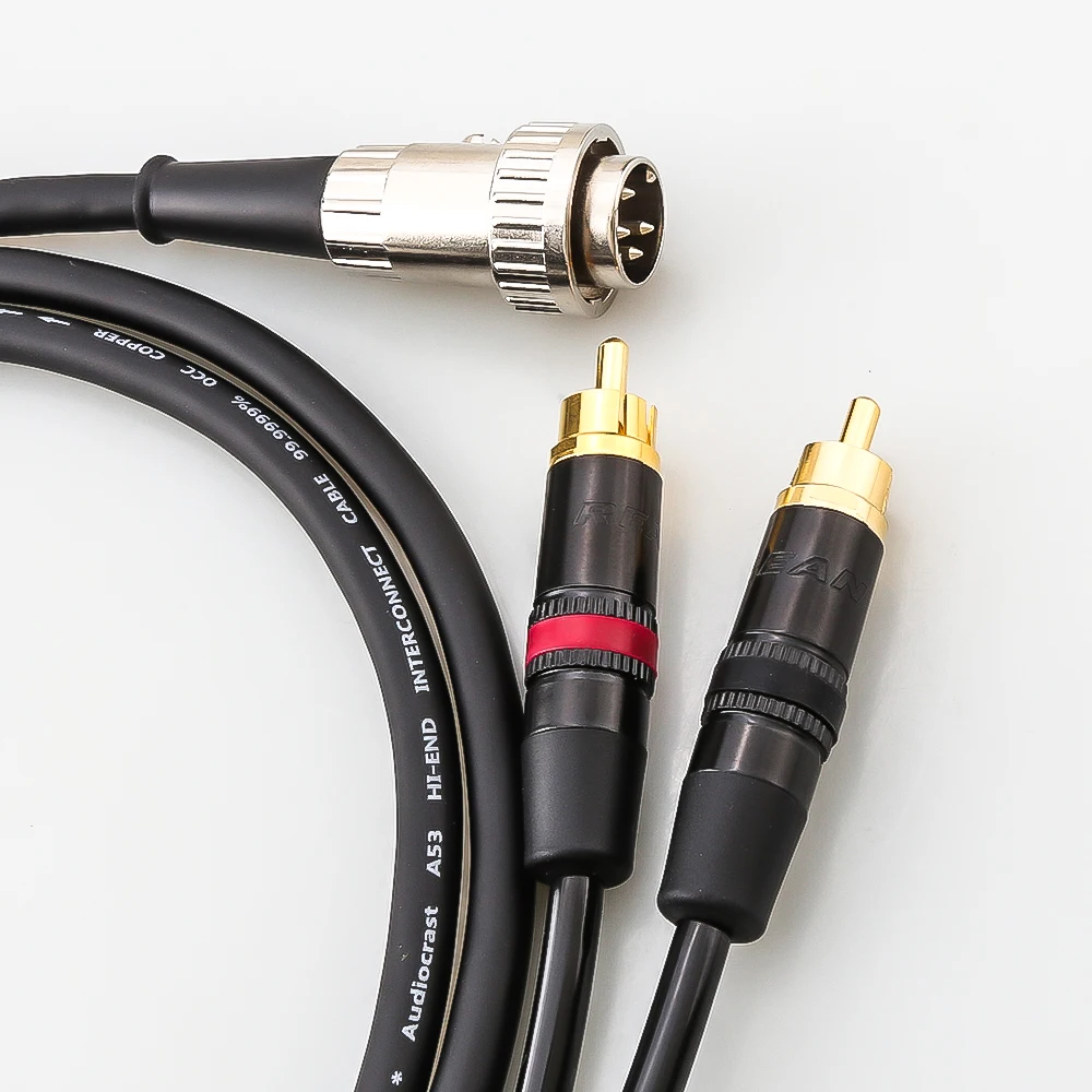 Kabel HiFi Audio Phono 4 Pin Din do 2 RCA Phono Plug Stereo Kabel Twist Lock OFC 4-żyłowy Kabel Gramofonowy