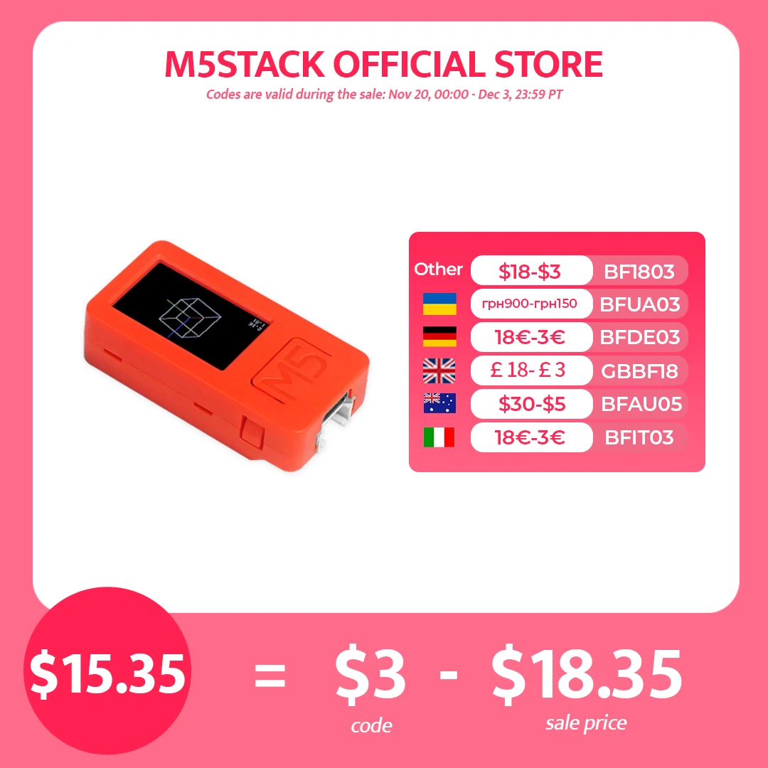 مجموعة تطوير إنترنت الأشياء M5Stack الرسمية M5StickC PLUS ESP32 Mini #1