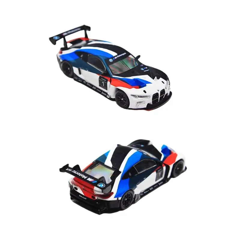 1:64 BMW M4 G82 M4 GT3 Racing Micro diecast alloy car model Boy toy Collection Decorative display pieces for children\'s gifts.