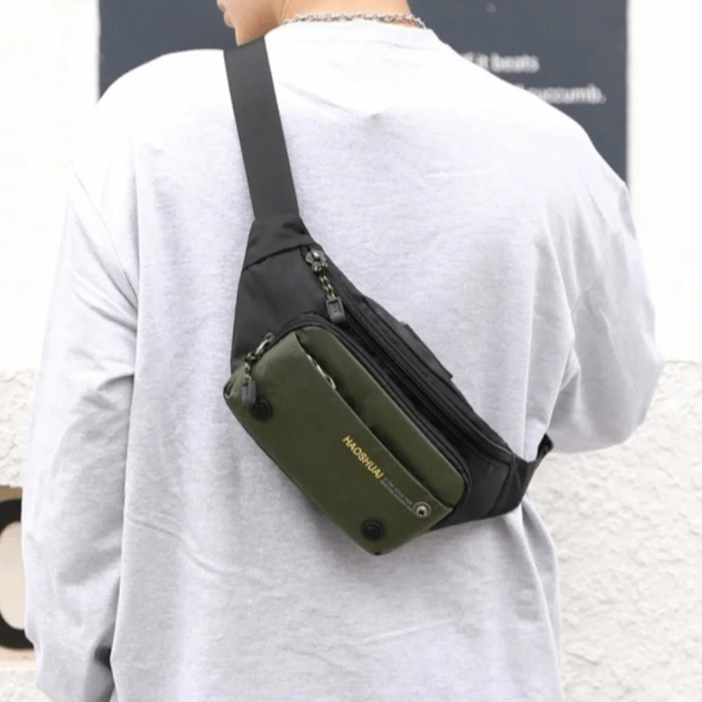 

Fashion Nylon Men Waist Bag Multi-functional Multi-pocket Sports Fanny Pack Large Capacity Adjustable Strap Chest Bag Climb