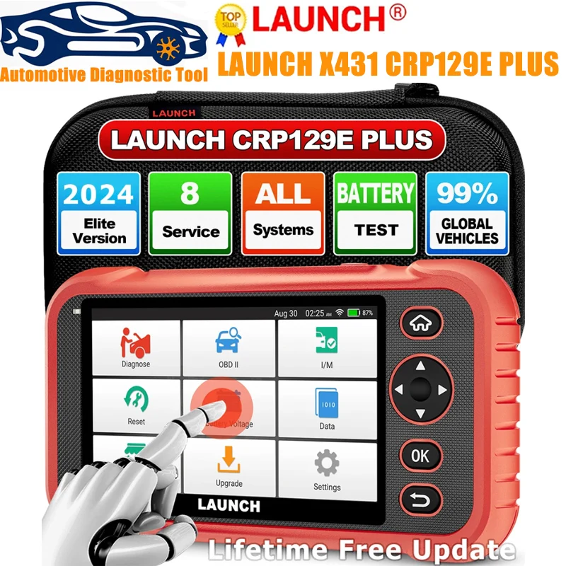 LANCERING X431 CRP129E PLUS Auto OBD2 Volledige Systeem Diagnostische Scanner Olie SAS EPB TPMS DPF INJEC BMS ETS Reset Auto VIN Scan Tool