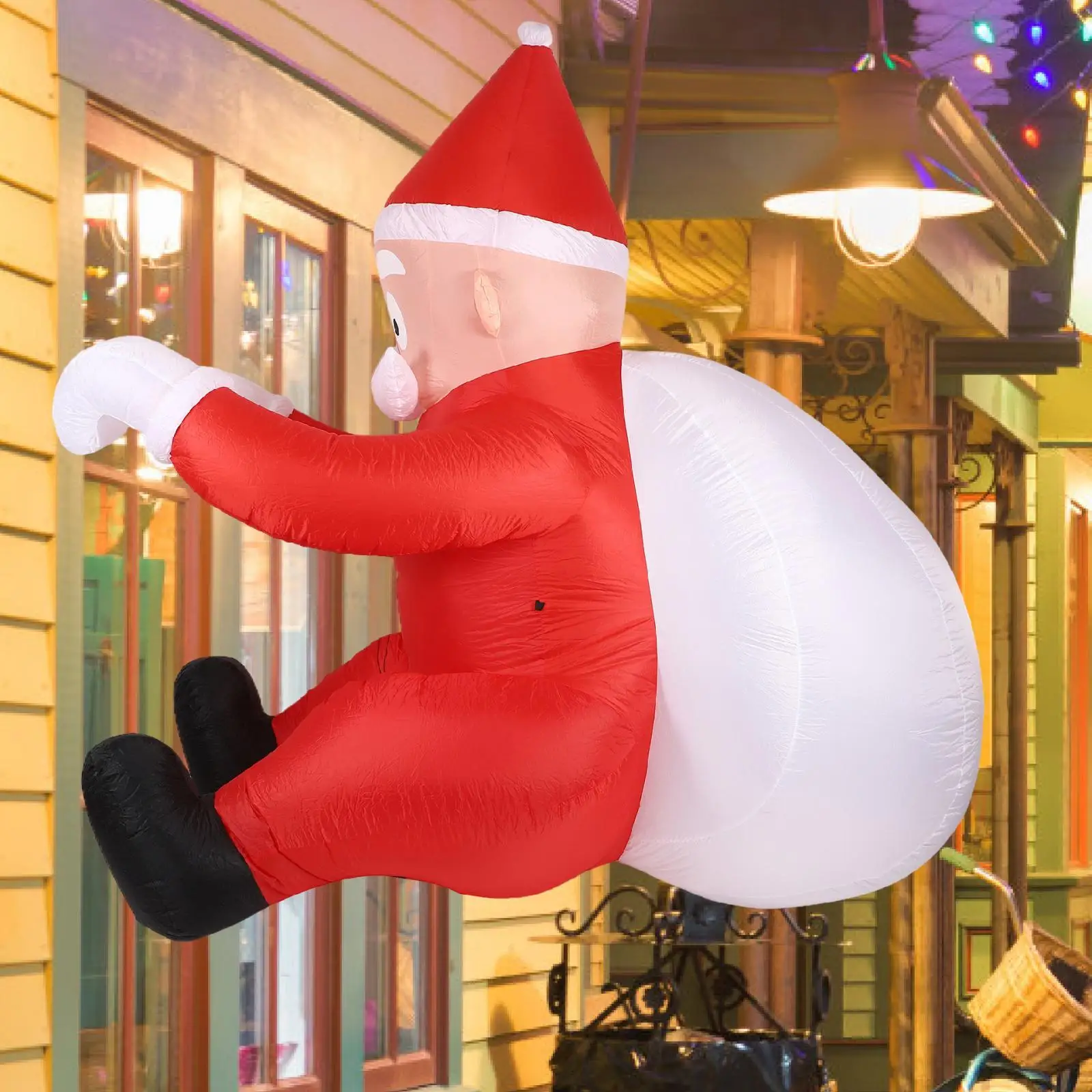

Надувной рождественский Дед Мороз для улицы, большой креативный декор для газона, двора, окна, крыши, сада