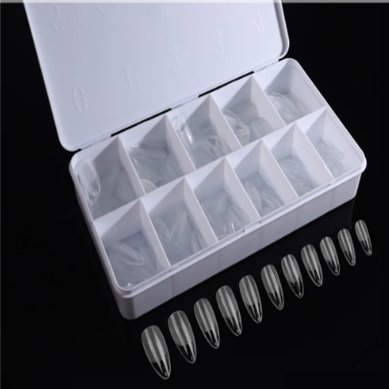 Nail art film fully adhered semi-adhesive Transparent semi-glossless seamless nail stickers water-drop almond-shaped free-form