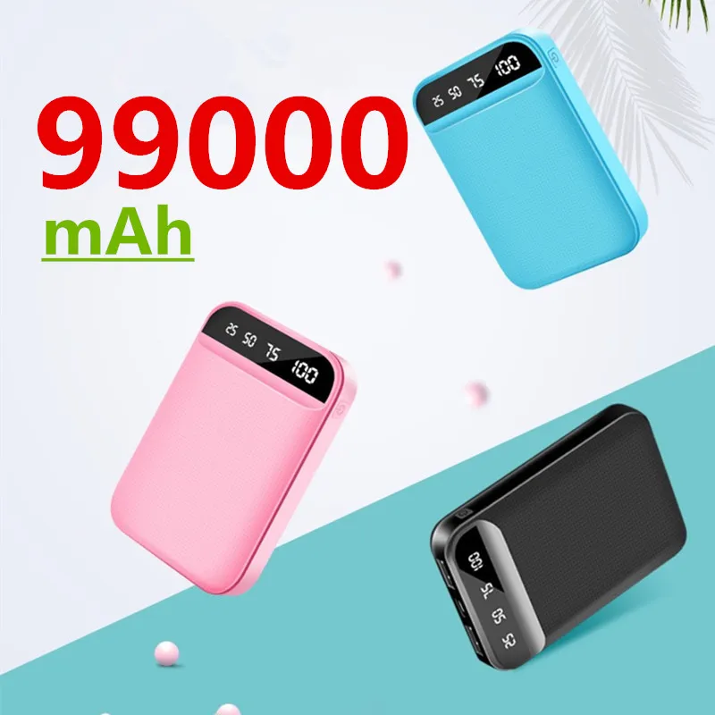 Портативное мини-зарядное устройство на 99000 мА · ч, внешний аккумулятор с цифровым светодиодным дисплеем для iPhone Pro, Xiaomi, Huawei