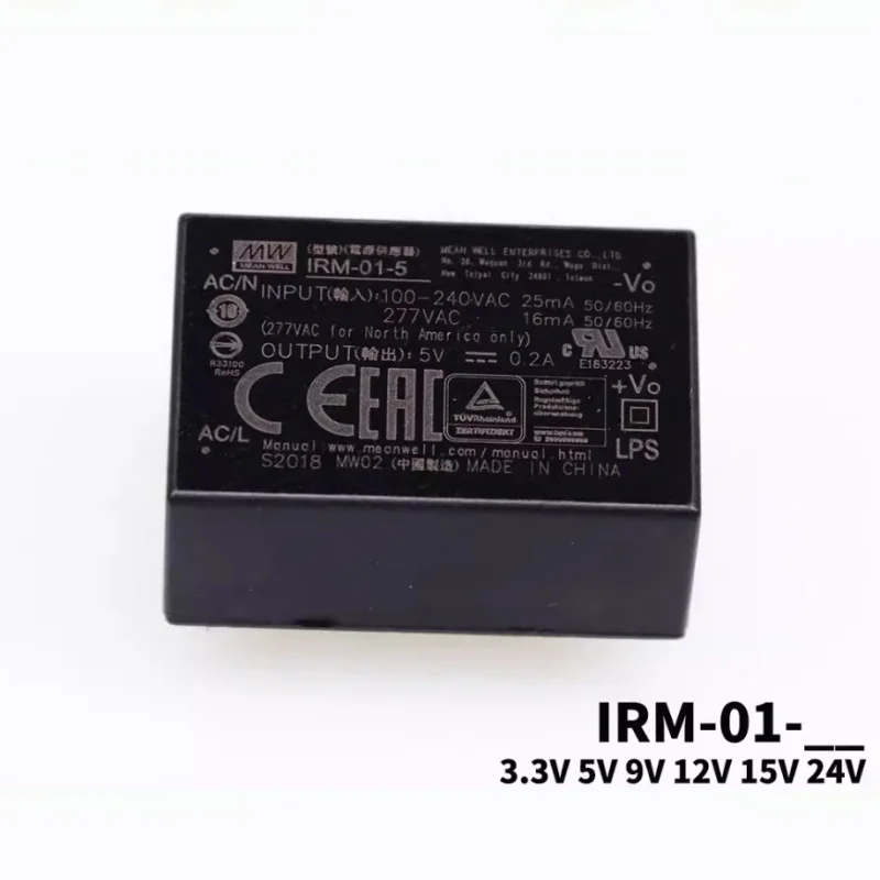 IRM-01 MEAN WELL IRM-01-3.3V/5V/9V/12V/15V/24 IRM-01-24 IRM-01-12 IRM-01-9 1W Single Output Encapsulated Type AC-DC Module S