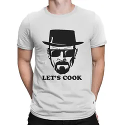 Men T-Shirts Walter Let's Cook Vintage Pure Cotton Tees Short Sleeve Breaking Bad T Shirts Crewneck Tops Adult