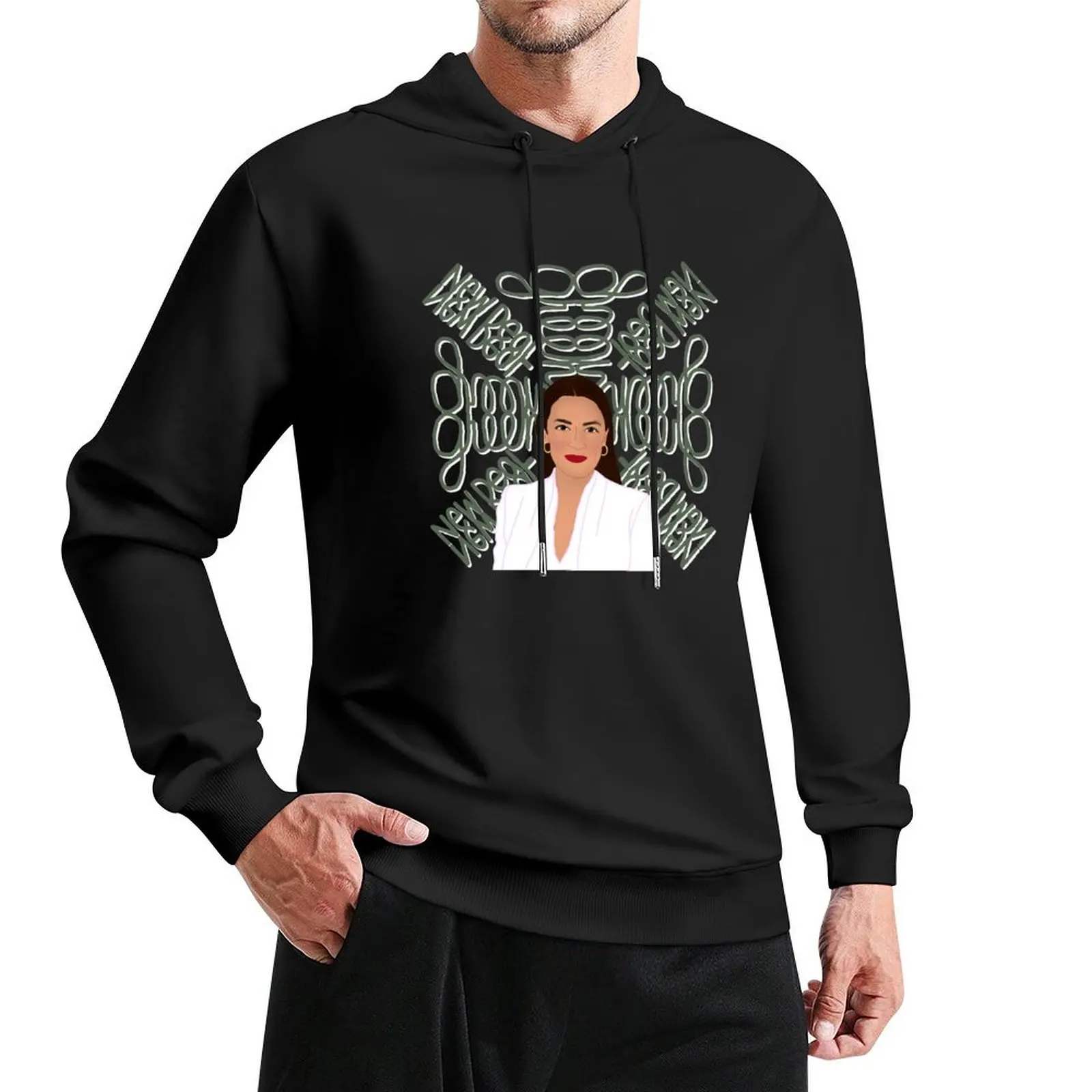 

AOC Green New Deal Pullover Hoodie hooded shirt clothes for men men's coat hoodie oversize