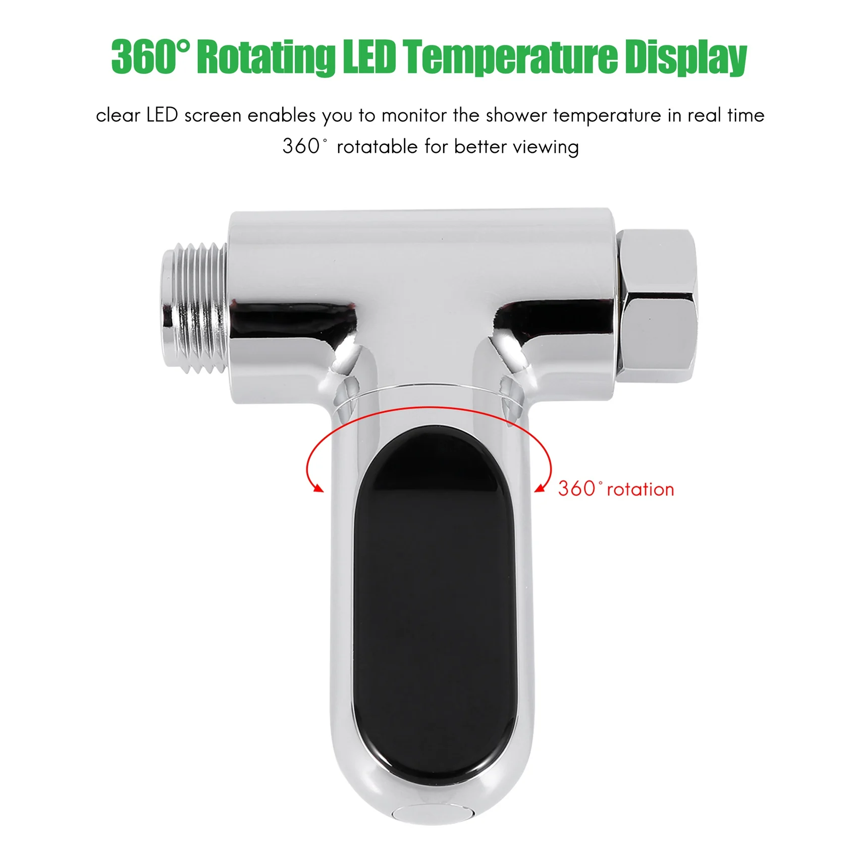 LED Display Home Water Shower Thermometer Flow Self-Generating Electricity Water Temperature Meter Monitor for Baby Care