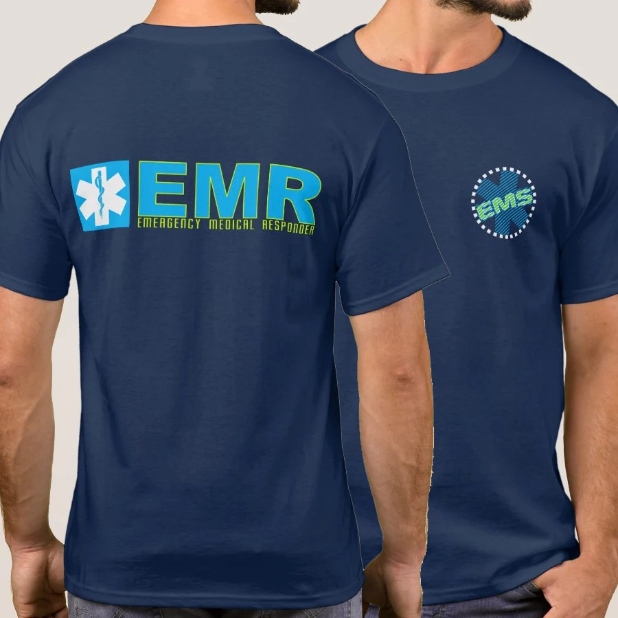 Star of Life EMR Medical Responder Paramedics Duty Wear T Shirt. High Quality Cotton, Breathable Top, Loose Casual T-shirt S-3XL