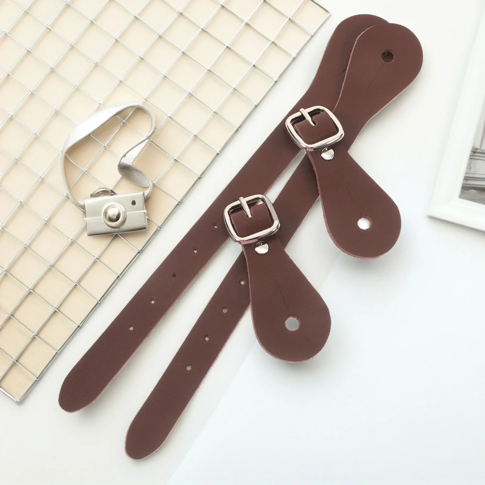 2 قطعة أحزمة ركوب الخيل خمر رجل الغربية قابل للتعديل الأشرطة كاوبوي التمهيد كعب للنساء الفروسية في الهواء الطلق #4