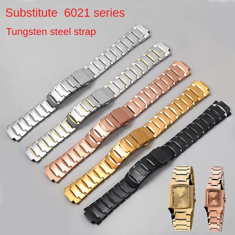 

Substitute 6021 Leicester Series Couple's Convex Interface Tungsten Steel Watch Strap 13.5/21mm