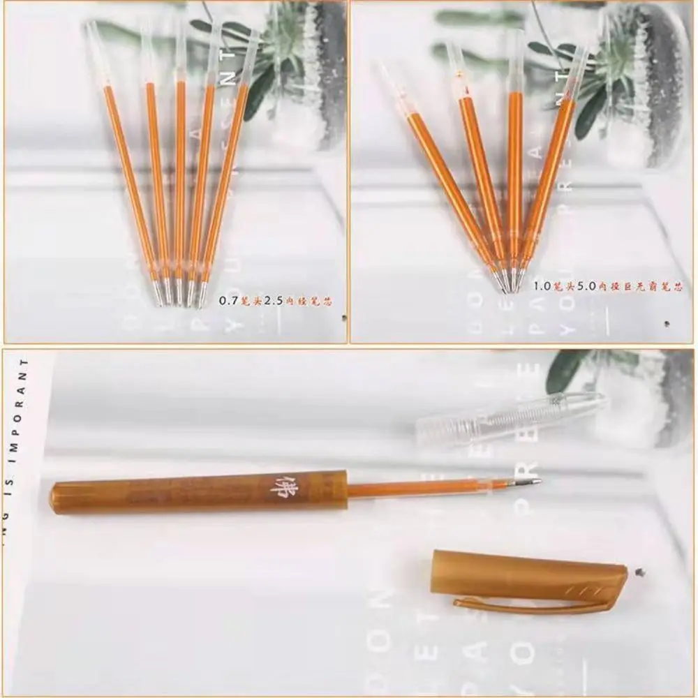 100/20 pcs 0.7mm Glitter Gold Pen Refills Large Capacity Smooth Scripture Copying Pen Refills Thick Tip Meditation