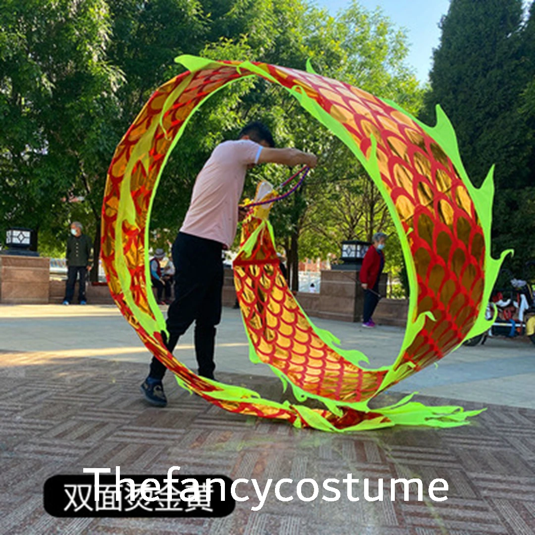 Costume della mascotte del nastro di danza del drago di colore doppio di 8M per gli oggetti di scena della famiglia del fumetto adulto festa di natale di Halloween festa festiva