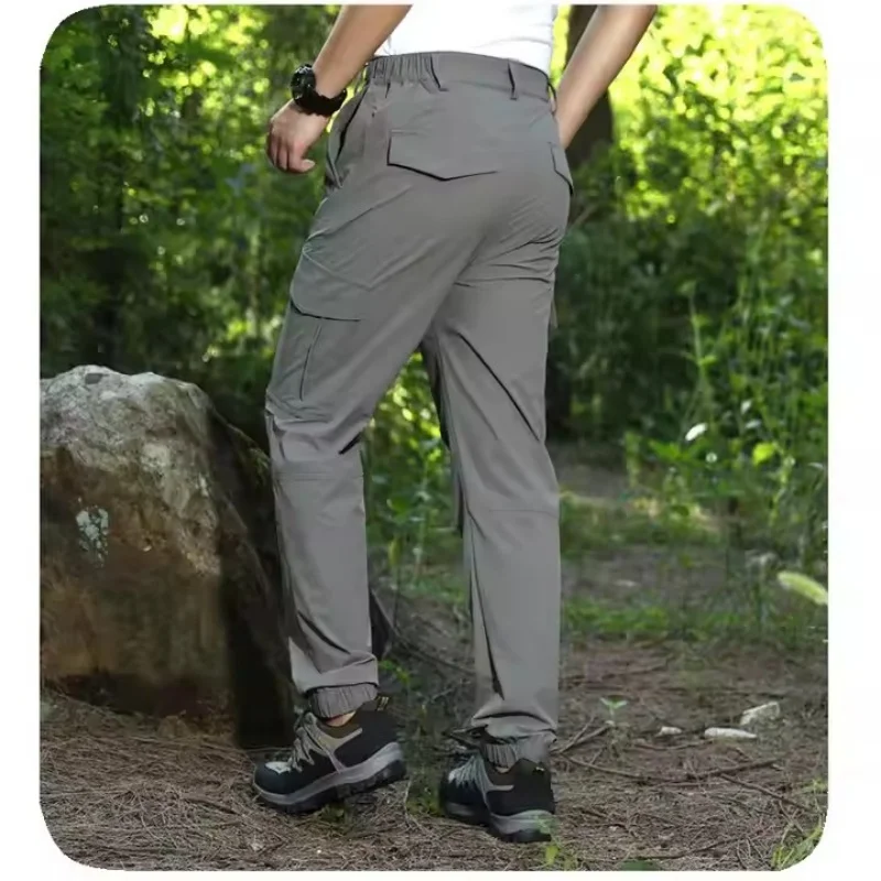 Summer Trousers Lightweight Breathable Fishing Pants Waterproof Outdoor Quick Dry Cargo Pant Men Plus Size 7XL Work Wear Bottoms