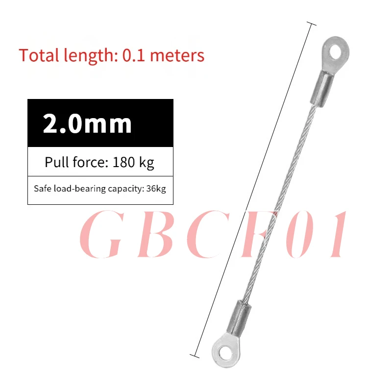 2mm 304 Stainless Steel Safety Wire Rope Lock Clutch Connection Pull Rope Fall Restraint Rope Limit Rope Fish Eye Terminal Rope