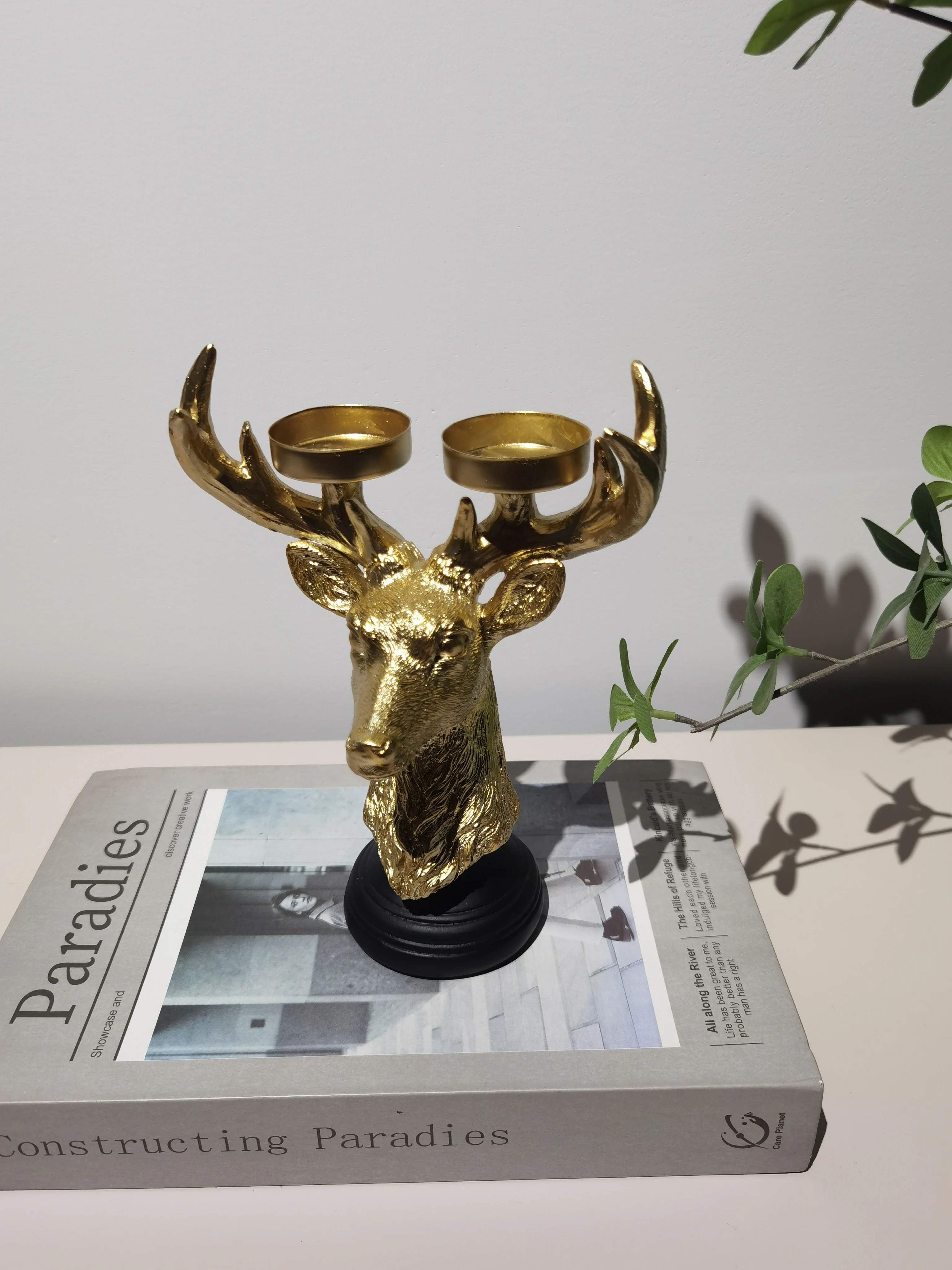 Resin Reindeer Head Tealight Holder Reindeer Candle Holder Reindeer candle stick for Home Wedding Birthday Party Christmas Decor