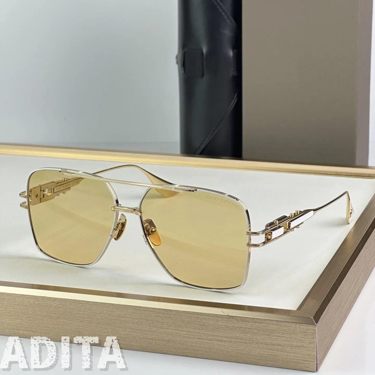 

DT GRAND EMPERIK DTS159 Top Quality Sunglasses For Men Titanium Style Fashion Design Sunglasses For Womens With Box