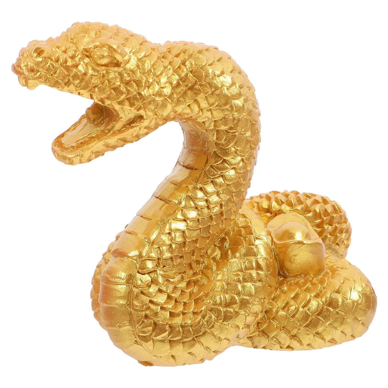 

Yuanbao Snake Ornaments Resin Figurine Home Decor Statue Mini Animal Sculpture New Year Gift Vintage