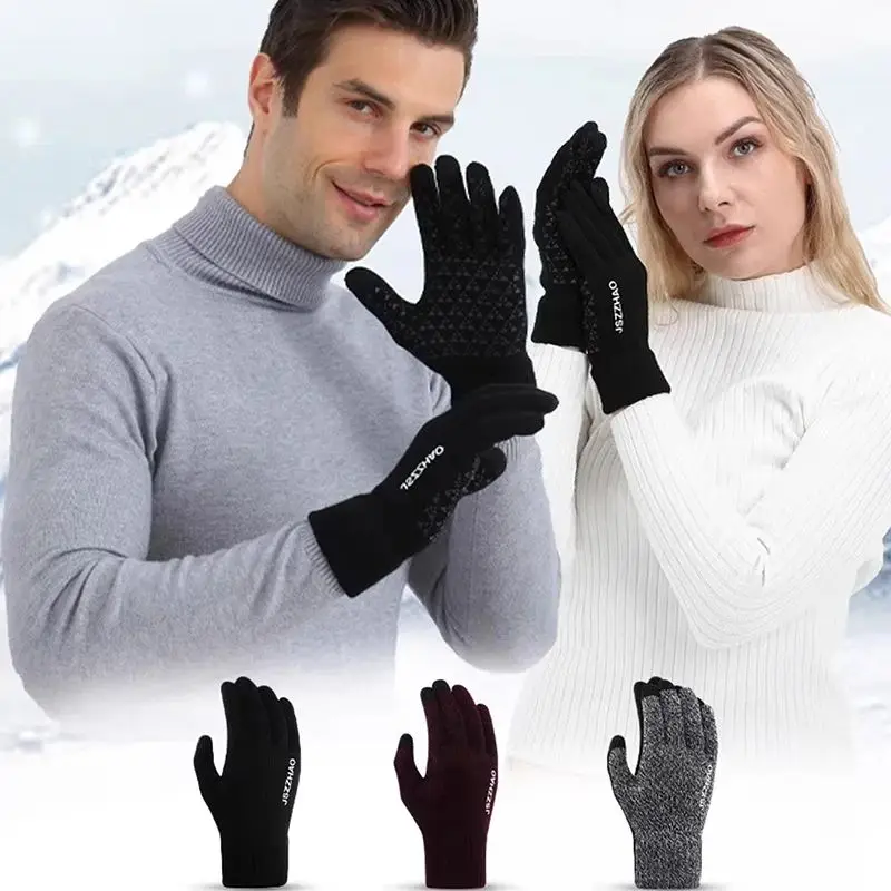 Classics Winter Gloves for Men Women Upgraded Touch Screen Cold Weather Thermal Warm Knit Glove for Running Driving Hiking