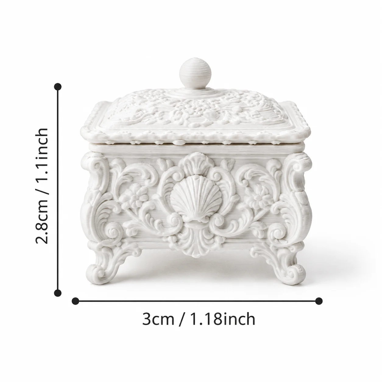 Mini relief storage box, miniature jewelry box with lid, doll house scene decorative item,collection for micro model enthusiasts - view 6