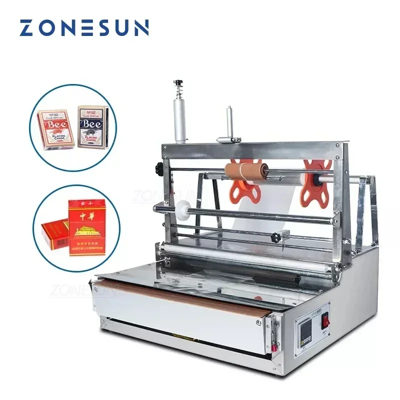 ZONESUN ZS-ACW88 Manual Cellophane Sealing Machine BOPP Film Heat Wrapper for Cigarette Box Poker Card Tea Box Packaging