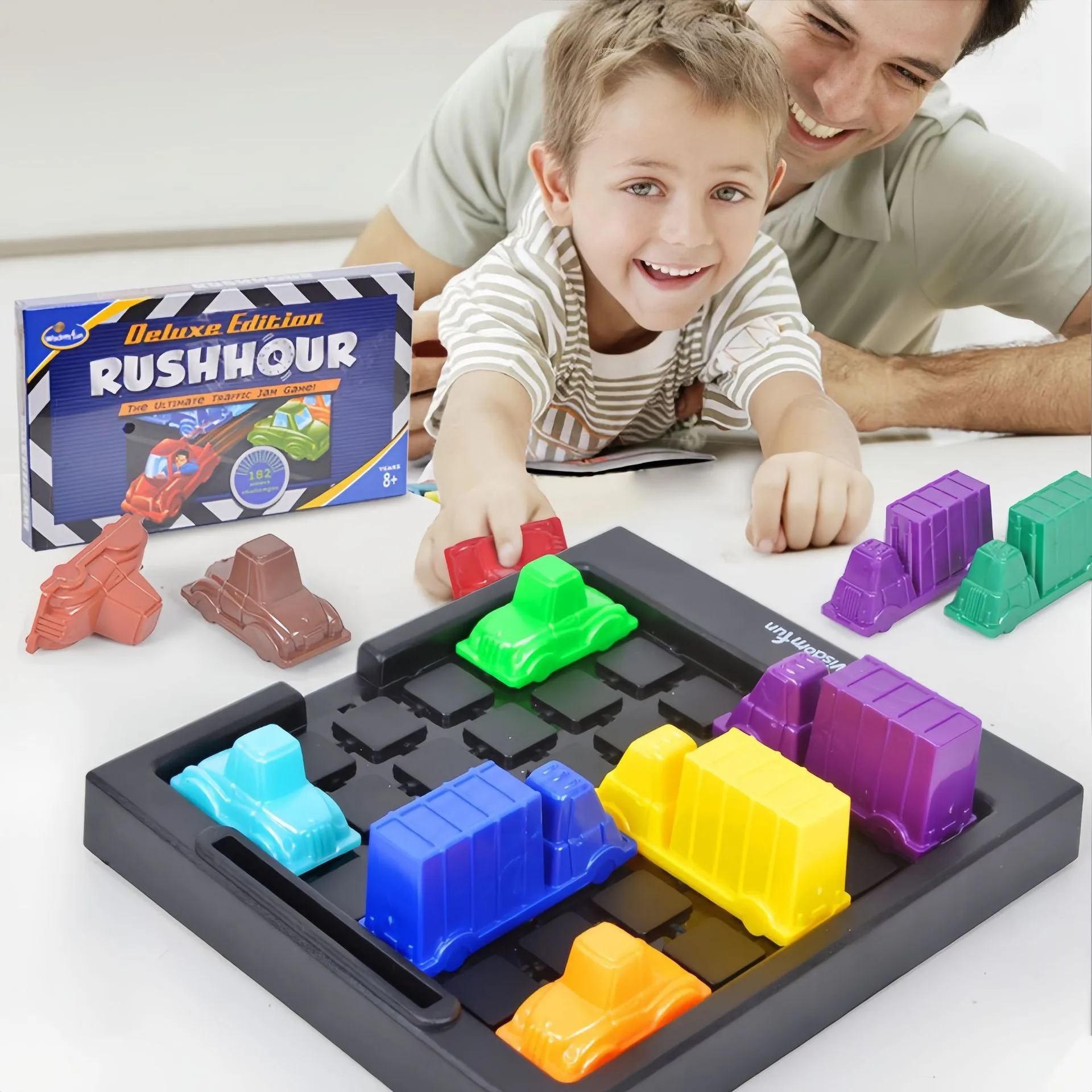 Puzzle pour enfants, jeu d'heure de course, voiture de course, raisonnement sur route Huarong, jouet de bureau, jeu de dégagement de pensée logique