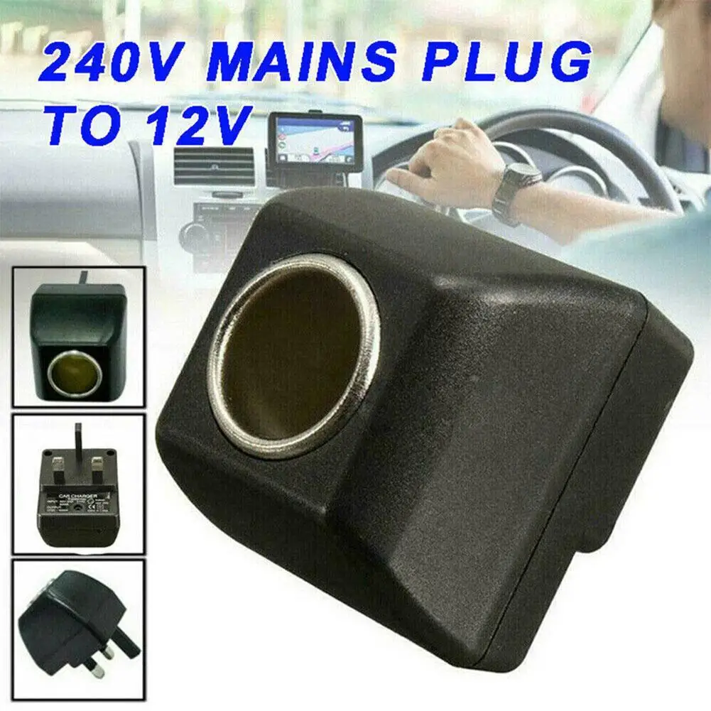 AC Adapter With Car Socket Auto Charger EU Plug 220V AC To 12V DC Use For Car Electronic Devices Use At Home ﻿Household