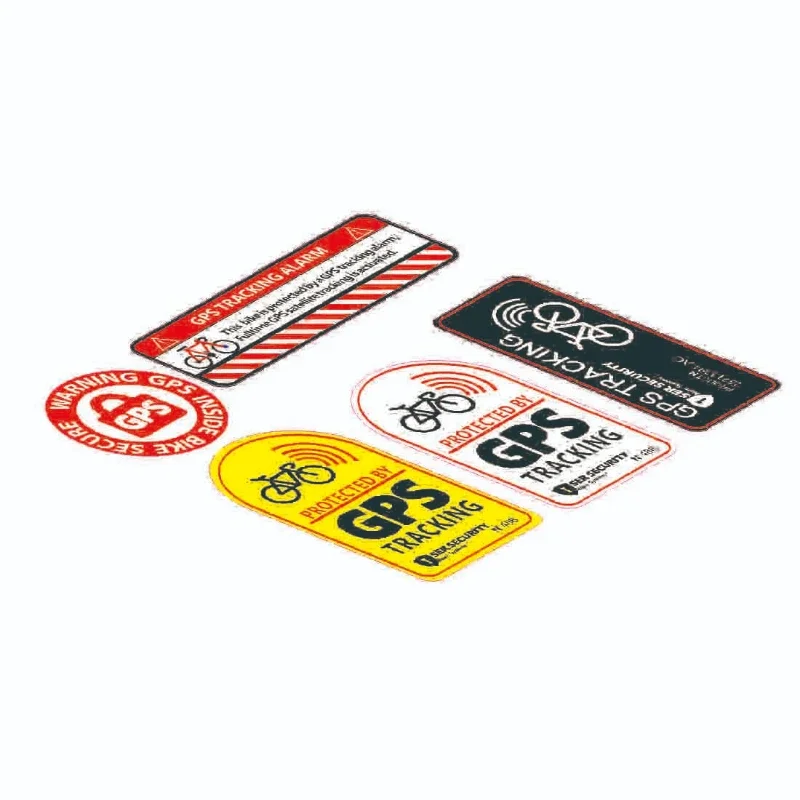 Pegatina de advertencia de vinilo para motocicleta, calcomanía antirrobo para bicicleta, Scooter, coche, protegido por GPS, seguimiento de alarma, pegatina reflectante, 10cm