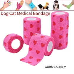 Pet Dog Cat Medical Breathable Elastic Bandage Non-woven Pet Self Adherent Wound Outdoor Retractable Sports Tape Dog Accessories