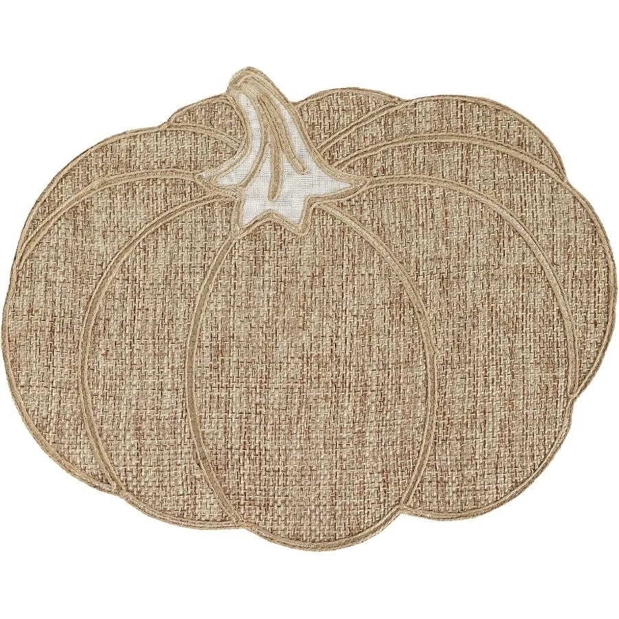 

Осенние салфетки, набор из 4 тыквенных салфеток на День Благодарения, Хэллоуин, натуральный цвет, полиэстеровые салфетки для урожая на осень-осень