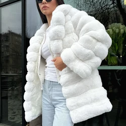 Real Fox Fur Coat Women Fox Fur Jacket White Color Fur Coats 2024 Winter Luxury New White Fox Fur Jackets Women Outwear