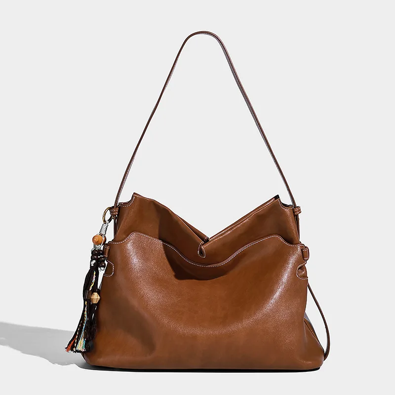 Luxury Fashion Shoulder Bag Simple Tote Bag With Pendant Zipper Hobo Bag Brand Handbag Adjustable Shoulder Strap Crossbody Bag