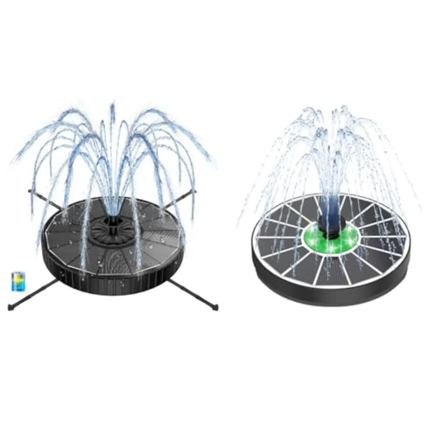 

Solar Fountain Pump Adjust Water Height+ Solar Water Fountain with White Lights