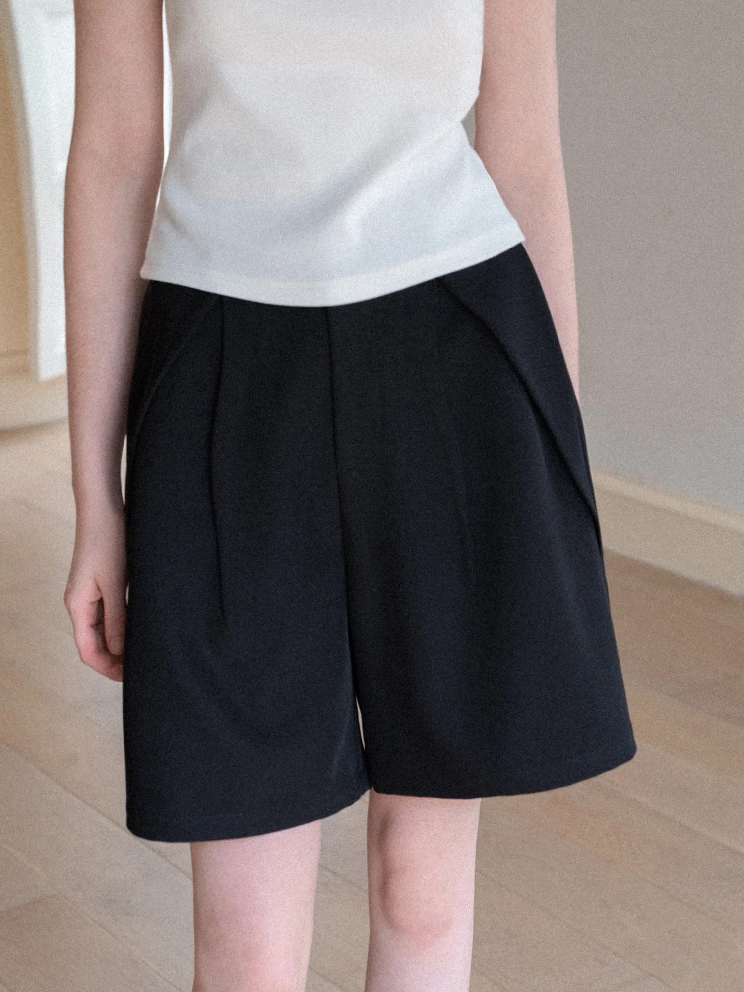 

EGGKA Black Versatile Wide Leg Suit Pants Casual Commute Women's High Waist Straight Cut Trousers Summer Fashion Ladies