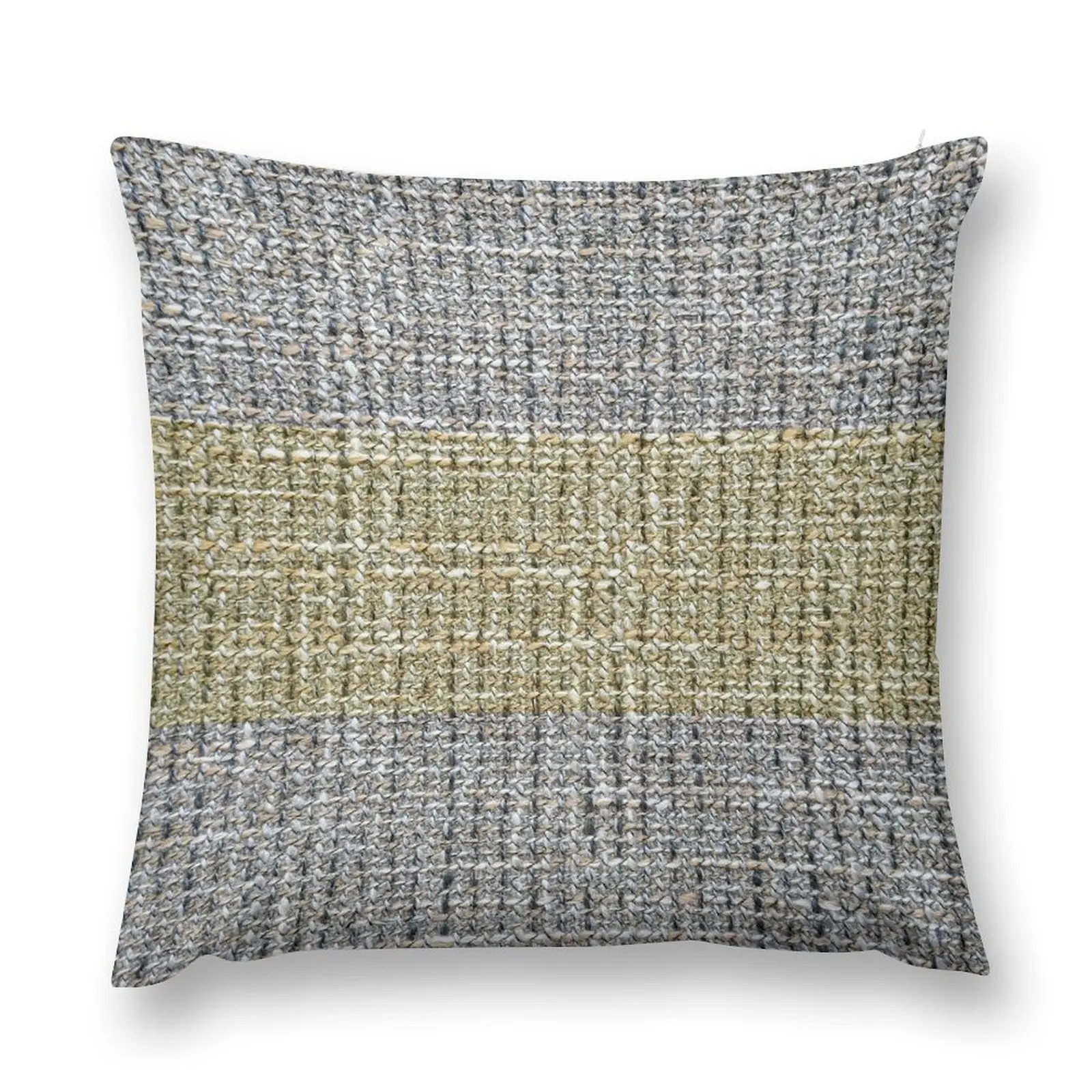 Grey Mustard Stripe (Printed Image - Not Real Tweed) Throw Pillow bed pillows Sofa Cover Cushion Cover Luxury pillow