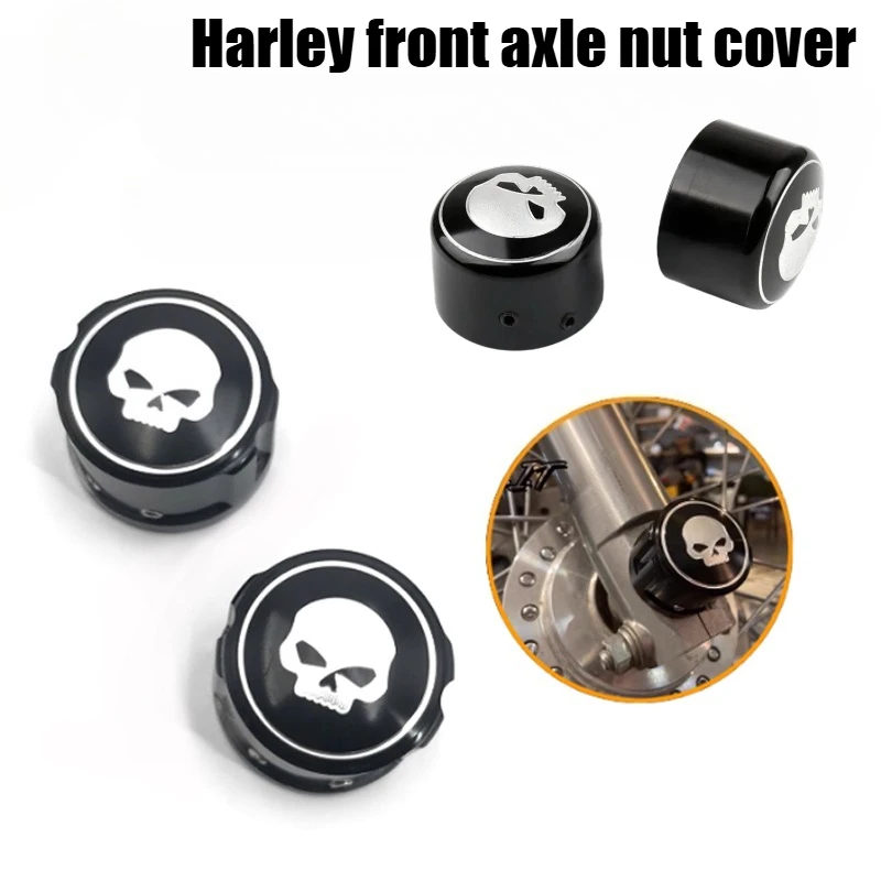 Motorcycle Accessories Skull Front Axle Cover  for Harley XL883/1200 X48 Dana Fat Boy Road King Great Glide Aluminum Alloy