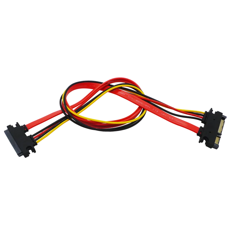 6pcs SATA Extender Cable 22Pin Male To Female 7+15 Pin Serial SATA Power And Data Cable Combo Extension Cables Cord 50CM